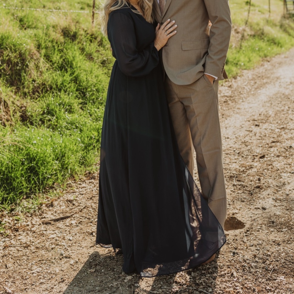 Chic Long Sleeve Navy Dress